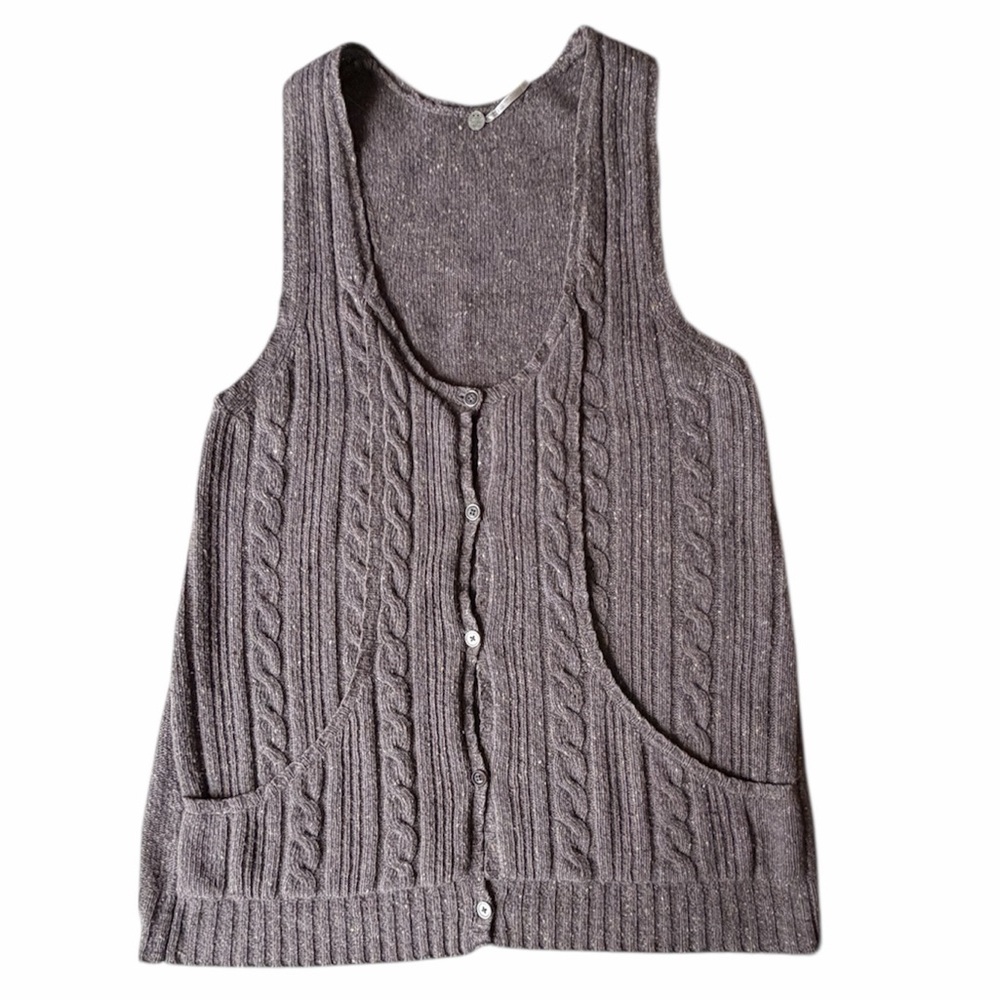 Margaret O’Leary Long Wool Cashmere Blend Tunic Vest, Large